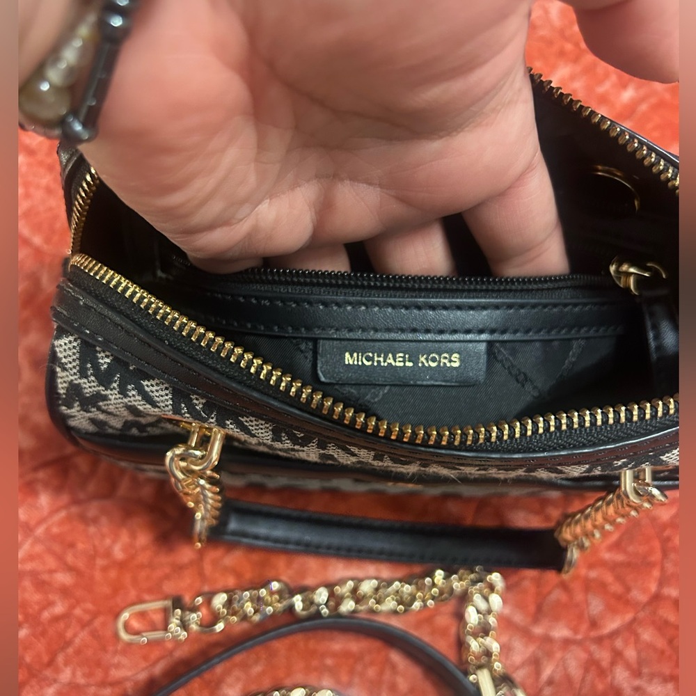 Michael Kors Blaire Extra-Small Logo Satchel in black - Picture 9 of 12